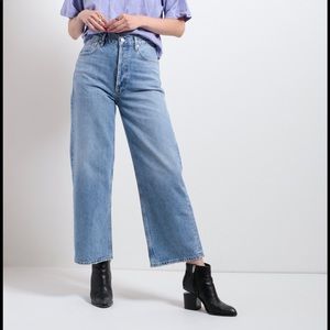 AGOLDE Jeans - Ren High Rise Wide Leg Jeans - Blur